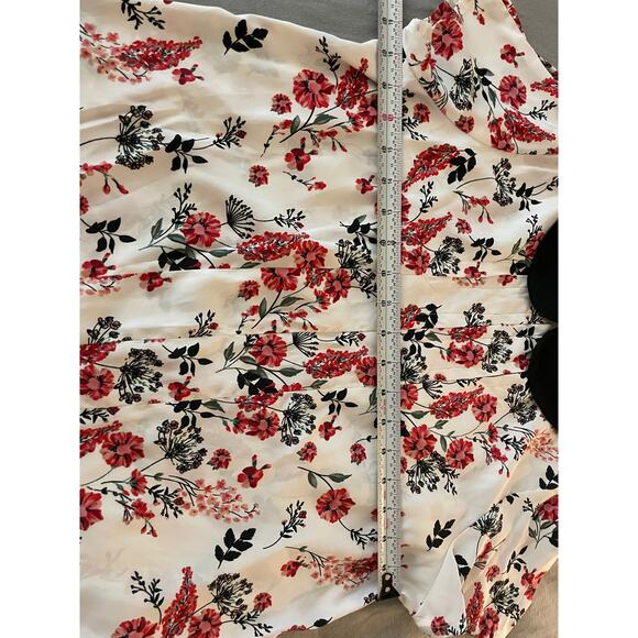 Red Herring SZ 14 Floral Short Sleeve Blouse - Picture 4 of 7
